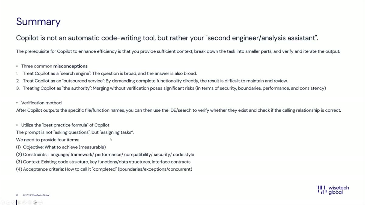 GitHub Copilot summary slide