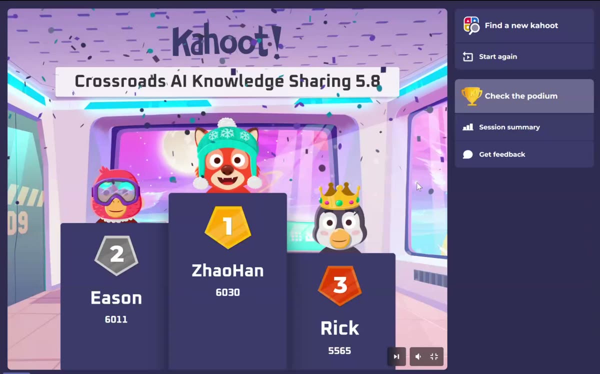 Session 11 Kahoot podium